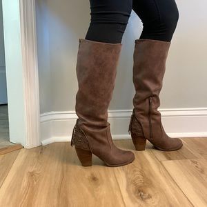 Brown lace boots